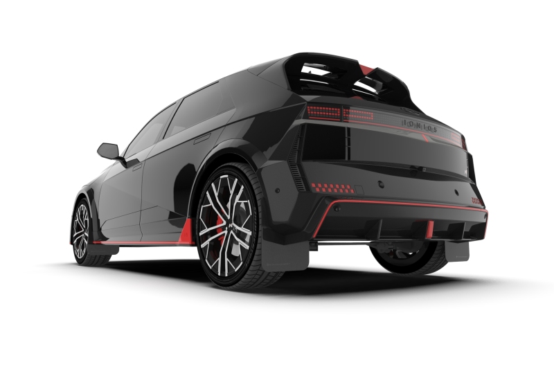 Hyundai Ioniq 5 N Mud Flap - Front + Rear - Rally Armor - UR Series - Black/Red - `25-`27
